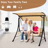 NNECW 3-Person Outdoor Porch Swing with Solid Steel Structure for Garden