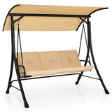 NNECW 3-Person Outdoor Porch Swing with Solid Steel Structure for Garden