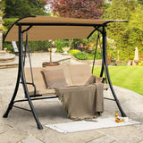 NNECW 3-Person Outdoor Porch Swing with Solid Steel Structure for Garden