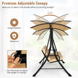 NNECW 3-Person Outdoor Porch Swing with Solid Steel Structure for Garden