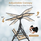 NNECW 2 seat Outdoor Patio Swing with Adjustable Canopy for Garden/Porch/Backyard