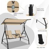 NNECW 2 seat Outdoor Patio Swing with Adjustable Canopy for Garden/Porch/Backyard