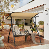 NNECW 2 seat Outdoor Patio Swing with Adjustable Canopy for Garden/Porch/Backyard