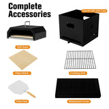 NNECW 4-in-1 Multipurpose Outdoor Pizza Oven with 2-Layer Detachable Grill Oven & Fire Pit