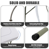 NNECW Folding Fish Fillet Station with 2 Built-in Sinks for Camping