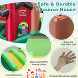 NNECW Inflatable Bounce House with Double Slides for Outdoor Use with Blower