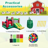 NNECW Inflatable Bounce House with Double Slides for Outdoor Use with Blower