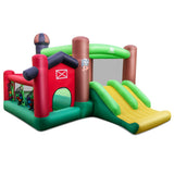 NNECW Inflatable Bounce House with Double Slides for Outdoor Use without Blower