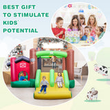NNECW Inflatable Bounce House with Double Slides for Outdoor Use with Blower