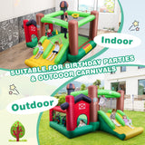 NNECW Inflatable Bounce House with Double Slides for Outdoor Use with Blower