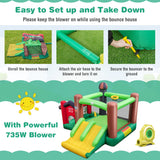 NNECW Inflatable Bounce House with Double Slides for Outdoor Use with Blower