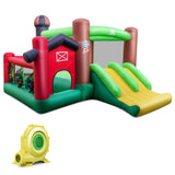 NNECW Inflatable Bounce House with Double Slides for Outdoor Use with Blower