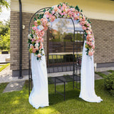 NNECW Steel Garden Arch with 2-Seat Bench for Climbing Plants