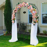 NNECW Steel Garden Arch with 2-Seat Bench for Climbing Plants