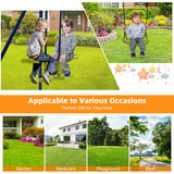 NNECW 2-in-1 Outdoor Swing Set with Adjustable Height for Kids