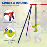 NNECW 3-in-1 Outdoor Swing Set with Ground Stakes for Garden/Backyard/Park