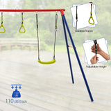 NNECW 3-in-1 Outdoor Swing Set with Ground Stakes for Garden/Backyard/Park