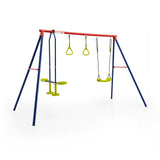 NNECW 3-in-1 Outdoor Swing Set with Ground Stakes for Garden/Backyard/Park