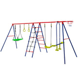 NNECW Outdoor Swing Set with Climbing Ladder for Kids