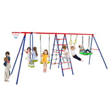 NNECW Outdoor Swing Set with Climbing Ladder for Kids