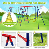 NNECW Outdoor Swing Set with Climbing Ladder for Kids