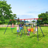 NNECW Outdoor Swing Set with Climbing Ladder for Kids