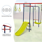 NNECW 7-in-1 Outdoor Swing Set with Ground Stakes for Garden/Backyard/Park