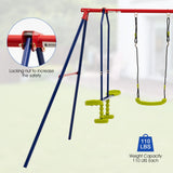 NNECW 7-in-1 Outdoor Swing Set with Ground Stakes for Garden/Backyard/Park