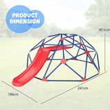 NNECW 8ft Geometric Dome Climber with Slide for Kids