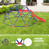 NNECW 8ft Geometric Dome Climber with Slide for Kids