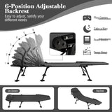 NNECW Folding Camping Cot with Detachable Mattress and 6-Position Adjustable Backrest for Camp/Office