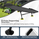 NNECW Folding Camping Cot with Detachable Mattress and 6-Position Adjustable Backrest for Camp/Office