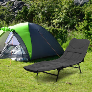 NNECW Folding Camping Cot with Detachable Mattress and 6-Position Adjustable Backrest for Camp/Office