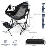 NNECW Folding Hammock Camping Chair with Retractable Footrest for Fishing Picnic