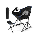 NNECW Folding Hammock Camping Chair with Retractable Footrest for Fishing Picnic