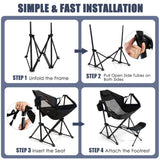NNECW Folding Hammock Camping Chair with Retractable Footrest for Fishing Picnic