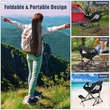 NNECW Folding Hammock Camping Chair with Retractable Footrest for Fishing Picnic