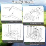 NNECW 1M Wooden Garden Bridge for Courtyard Garden Creek Farm