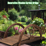 NNECW 1M Wooden Garden Bridge for Courtyard Garden Creek Farm