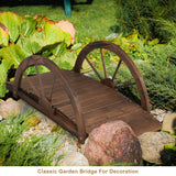 NNECW 1M Wooden Garden Bridge for Courtyard Garden Creek Farm