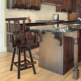 NNECW 360-degree Solid Fir Wood Swivel Bar Stool Chair for Dining Room Restaurant Pub