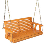 NNECW 2-Seater Outdoor Wooden Porch Swing for Front Porch Garden and Backyard