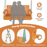 NNECW 2-Seater Outdoor Wooden Porch Swing for Front Porch Garden and Backyard