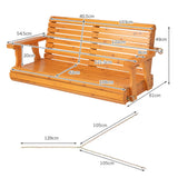 NNECW 2-Seater Outdoor Wooden Porch Swing for Front Porch Garden and Backyard