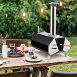 NNECW 12 Inch Outdoor Wood Fired Pizza Oven with Foldable Legs & Thermometer