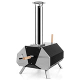 NNECW 12 Inch Outdoor Wood Fired Pizza Oven with Foldable Legs & Thermometer