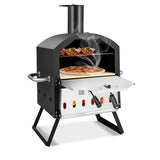 NNECW Outdoor Wood Fired Pizza Maker with Anti-scalding Handles and Waterproof Cover for Picnic/Party