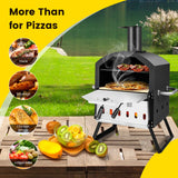 NNECW Outdoor Wood Fired Pizza Maker with Anti-scalding Handles and Waterproof Cover for Picnic/Party