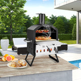 NNECW Outdoor Wood Fired Pizza Maker with Anti-scalding Handles and Waterproof Cover for Picnic/Party