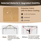 NNECW 4M x 4M Pop-up Gazebo Canopy with Zippered Netting Mesh Sidewalls-Golden